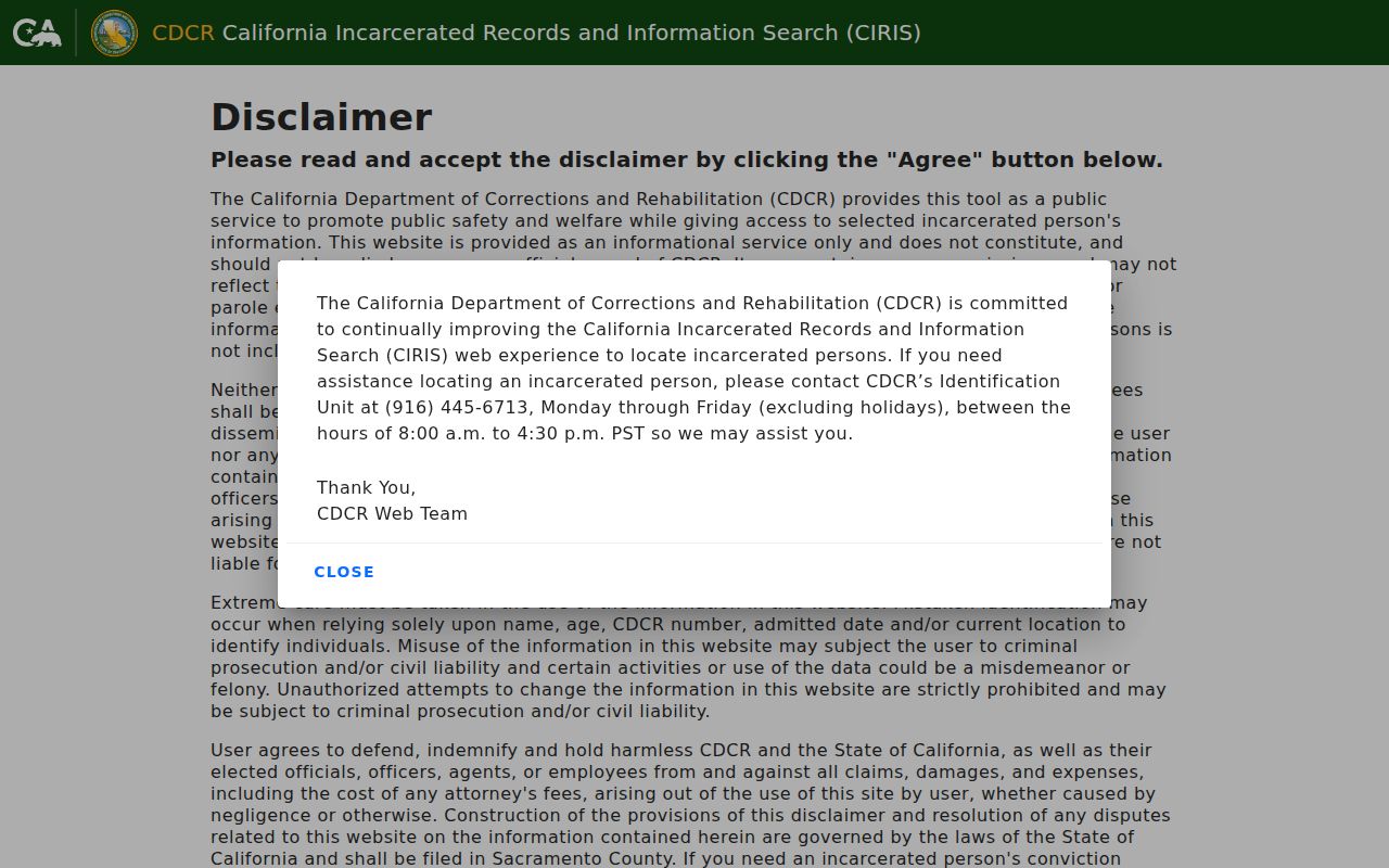 Dinuba residents directory view of California state inmate search