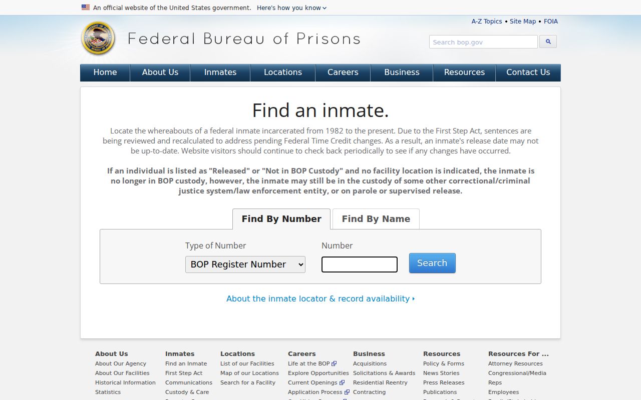 Dinuba residents directory view of the federal inmate locator