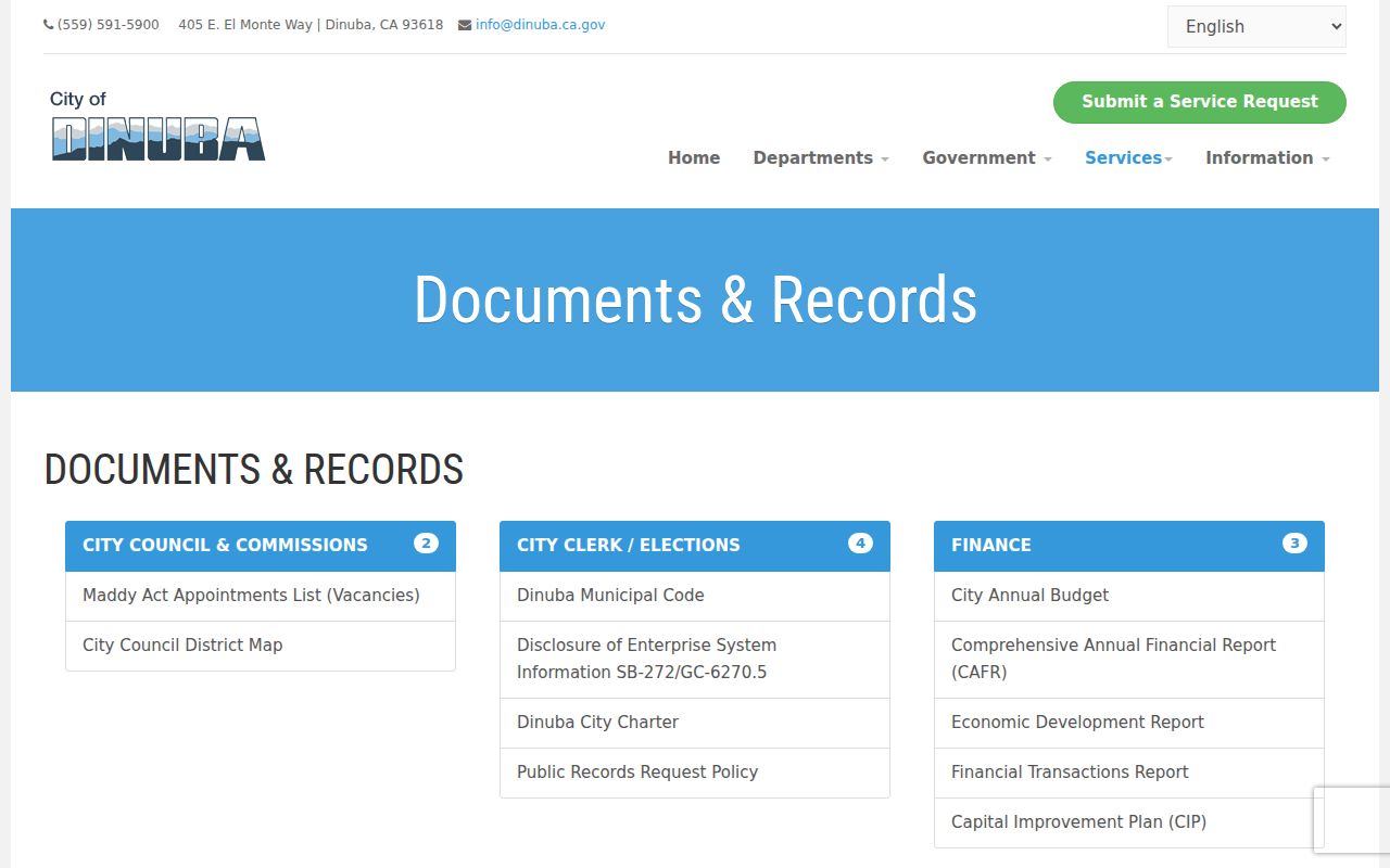 Dinuba previous residents municipal documents and records hub